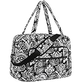 Searock Quilted Travel Duffle Bag, Weekender Overnight Bags for Women Travel, Carry On Duffel Bags for Airplanes Black