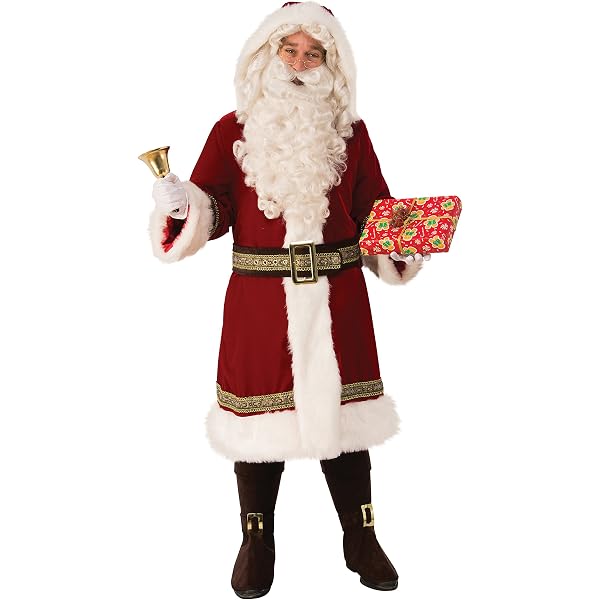 Ensemble Barbe Et Bonnet Père Noël Lyivisk - Barbe Moelleuse Avec Bonnet Rouge - Déguisement Et Décoration De Noël