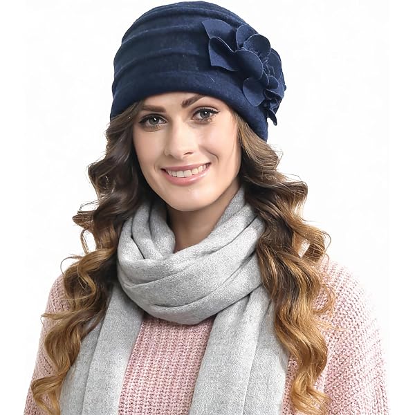 Decky Flat Top Ribbed Visor Beanie Knit Cap Hat Navy Blue at