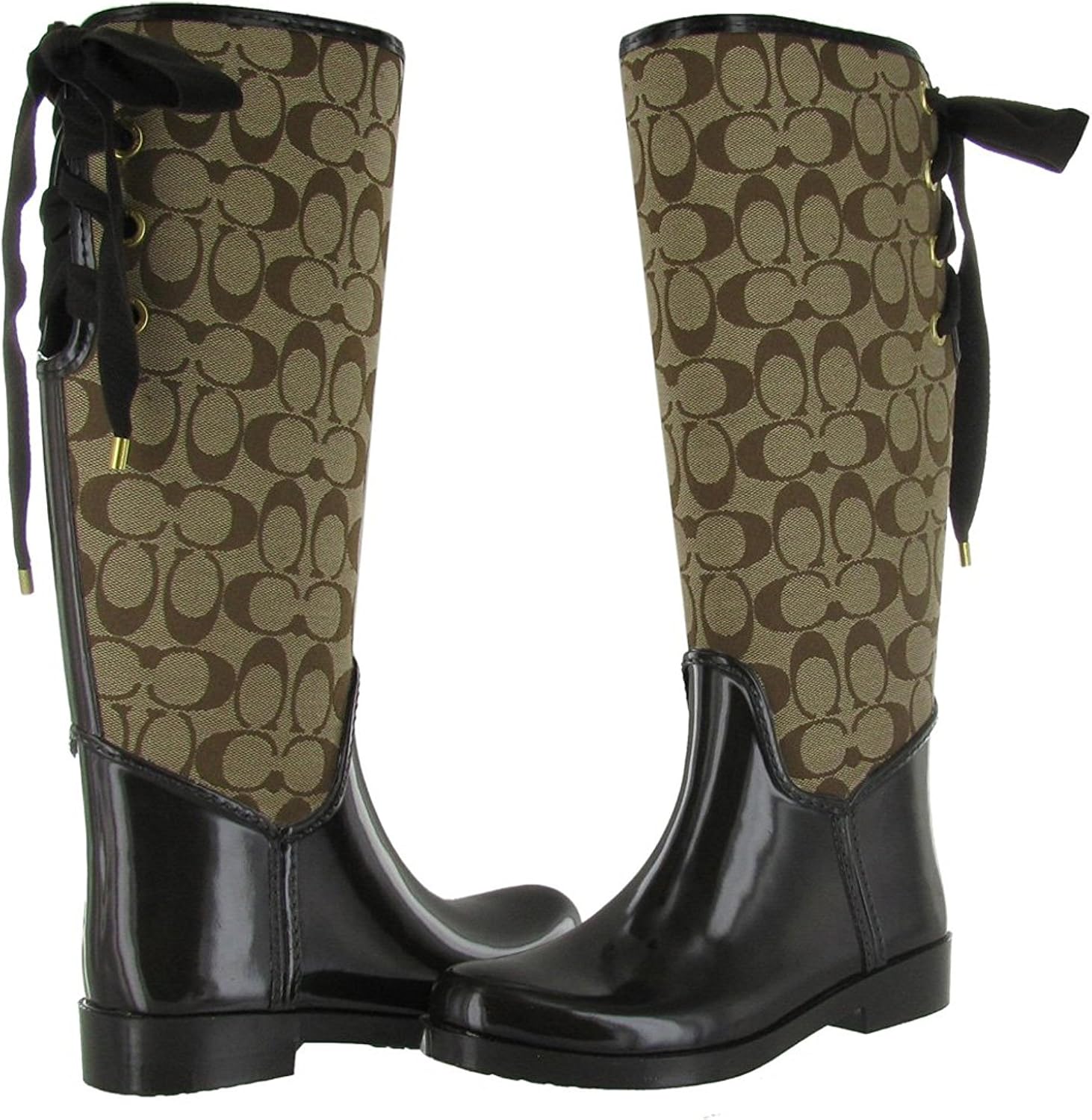brown coach rain boots