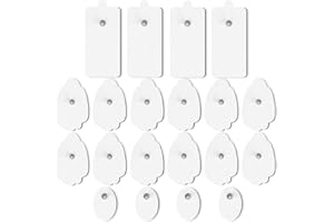 AVCOO TENS Unit Electrode Pads 20 Pack in 3 Sizes, Reusable & Latex Free TENS Pads Replacement for 50 Times, Compatible with Belifu, Nursal TENS EMS Muscle Stimulator, Using 3.5mm Button Lead Wires
