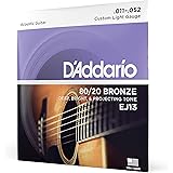 D'Addario Guitar Strings - Acoustic Guitar Strings - 80/20 Bronze - For 6 String Guitar - Deep, Bright, Projecting Tone - EJ1