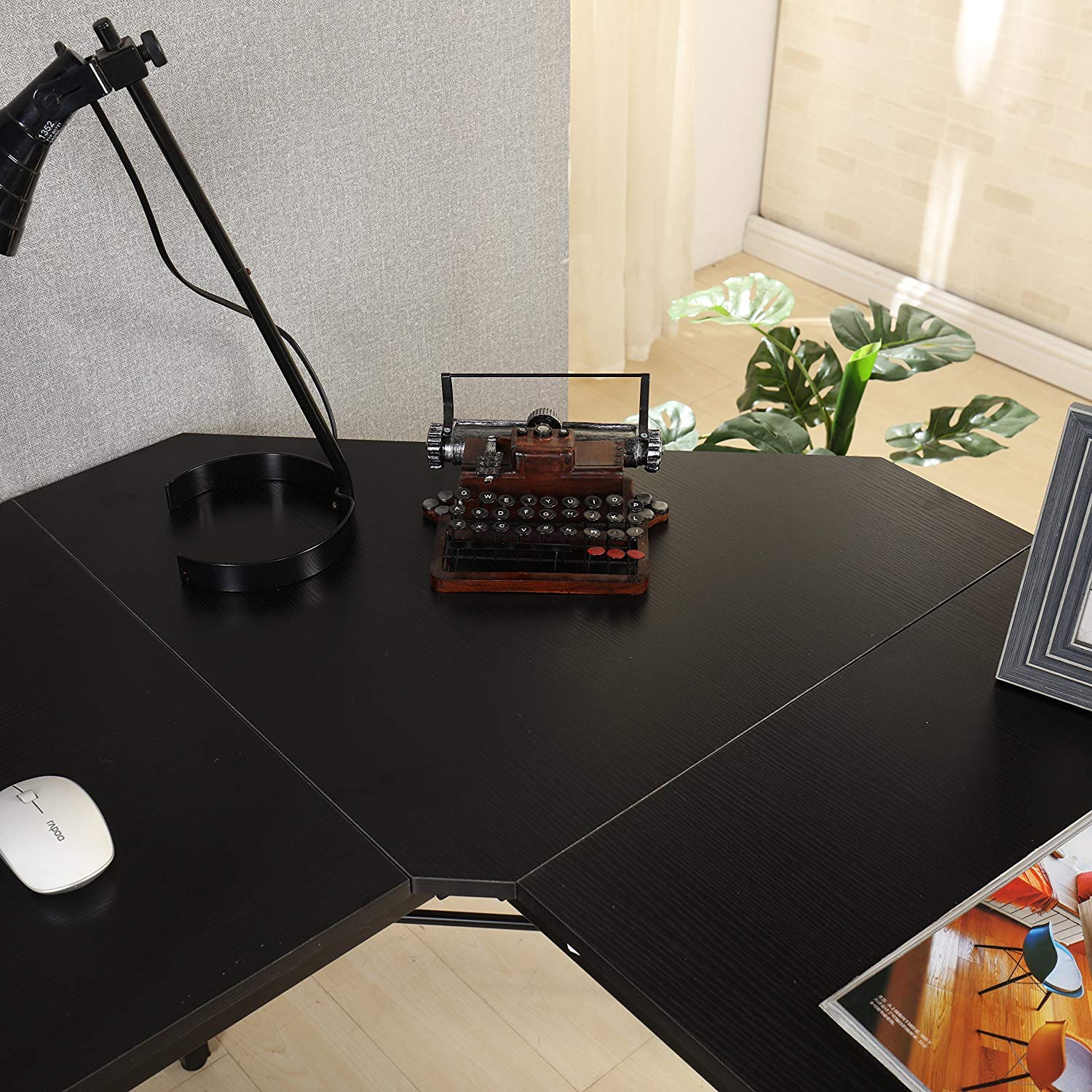 Mr IRONSTONE LShaped Desk Corner Table Computer Desk 59" PC Laptop