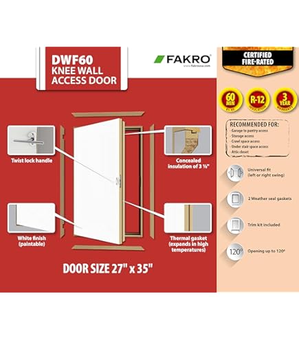 Amazon.com: DWF60 Wall Hatch 21 in. x 31 in. Wooden Fire Rated