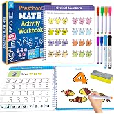 Hulupiggy Preschool Workbook, Pencil Control Tracing Numbers, Ages 3-5 | 60 Reusable Pages. Wipe-Clean Handwriting &amp; Number Tracing Practice. Montessori Learning. Fine Motor Skills for Kids