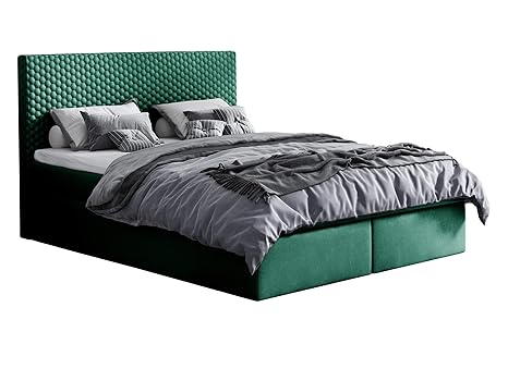 Boxspringbett Bavaria, Polsterbett mit 2 Bettkästen, Doppelbett mit Lattenrost und Matratze, Bett mit Kopfteil, Farbauswahl, 