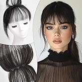 EMMOR Clip in Bangs, 100% Human Hair Bangs with 3 Non-slip Clips, 360°Cover Top HairPieces with 5 inch Wispy Fringes for enha