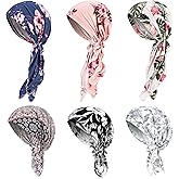Fingertip WD 6 Pcs Chemo Headwear for Women, Pre Tied Caps Stretch Hat Turban Sleep Headwraps for Patient Hair Loss