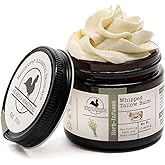 Hearth and Homestead: Handmade Whipped Tallow Balm (Unscented/Herb-Infused) - Organic Body Butter with Infused Olive Oil, for Eczema, Rosacea, Baby - 1.3 oz