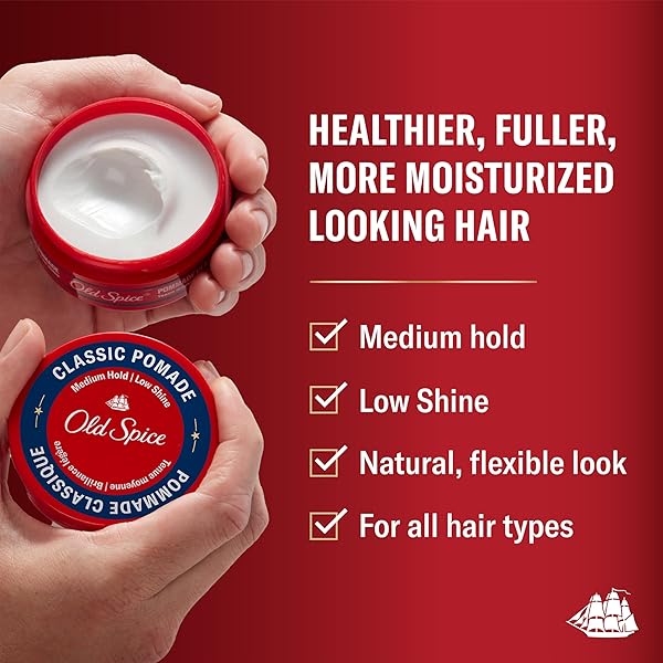 OLD SPICE CLASSIC POMADE FOR MEN, MEDIUM HOLD WITH LOW SHINE, 2.22 OZ