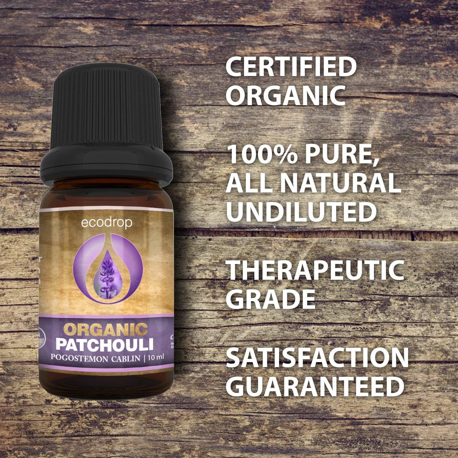 Patchouli Essential Oil, Certified Organic, 100% Pure, Aromatherapy, Massage, Diffusers & Bath - 10ml (Pogostemon Cablin) - Image 4