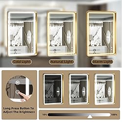 Hasipu 40×30 Inch LED Bathroom Mirror with