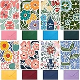 ForraFun 24 Pack Floral Thank You Cards with Envelopes 8 Floral Greeting Cards Bulk with Envelopes & Stickers, 4x6 Inch Blank Inside Note for Birthday, Wedding, Baby Shower, Business