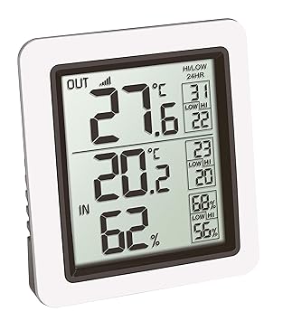 TFA Dostmann Info Funk-Thermometer inkl. Außensender Kat.-Nr. 30.3065.02, Weiß