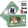 Upgrade Digital Camera, 56MP FHD 1080P Camera for Kids with 16x Zoom Anti Shake, Kid Camera with 32GB TF Card, Two Batteries, Lanyard, Compact Small Camera for Kids Boys Girls（Green）