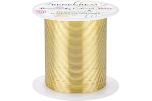 BENECREAT 22 Gauge 164FT Tarnish Resistant Gold Wire Jewelry Beading Wire for Beading Wrapping and Other Jewelry Craft Making