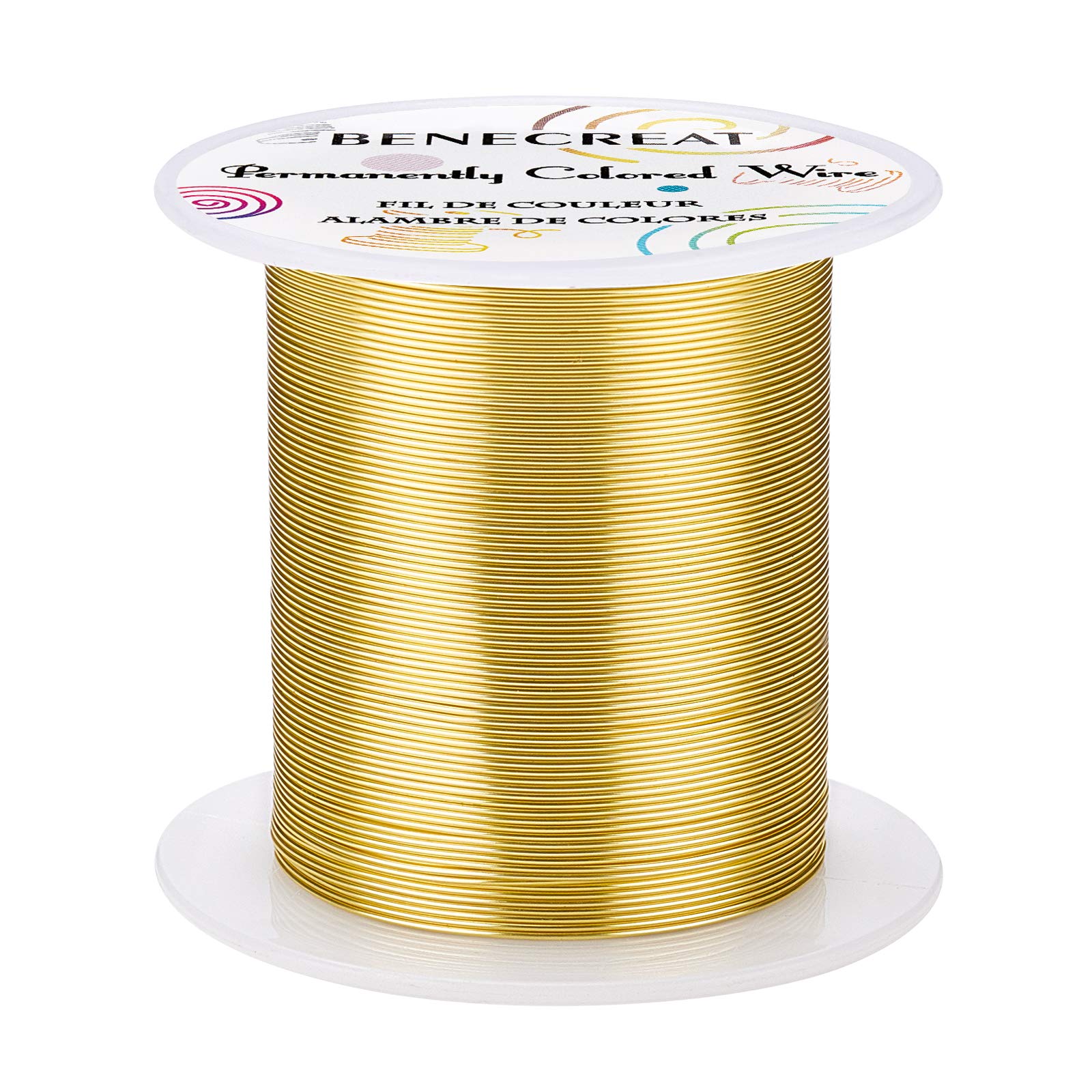 BENECREAT 22Gauge(0.6mm) Copper Wire Jewelry Wire 50m Light Gold Tarnish Resistant Copper Beading Wire for Crafts Beading Jewelry Making