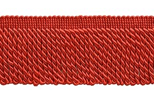 DÉCOPRO 2 1/2" (6cm) Bullion Fringe Trim # EF25, Flaming Red #88 (Scarlet Lava Red) 10 Yard Value Pack (9.5m/30 ft)