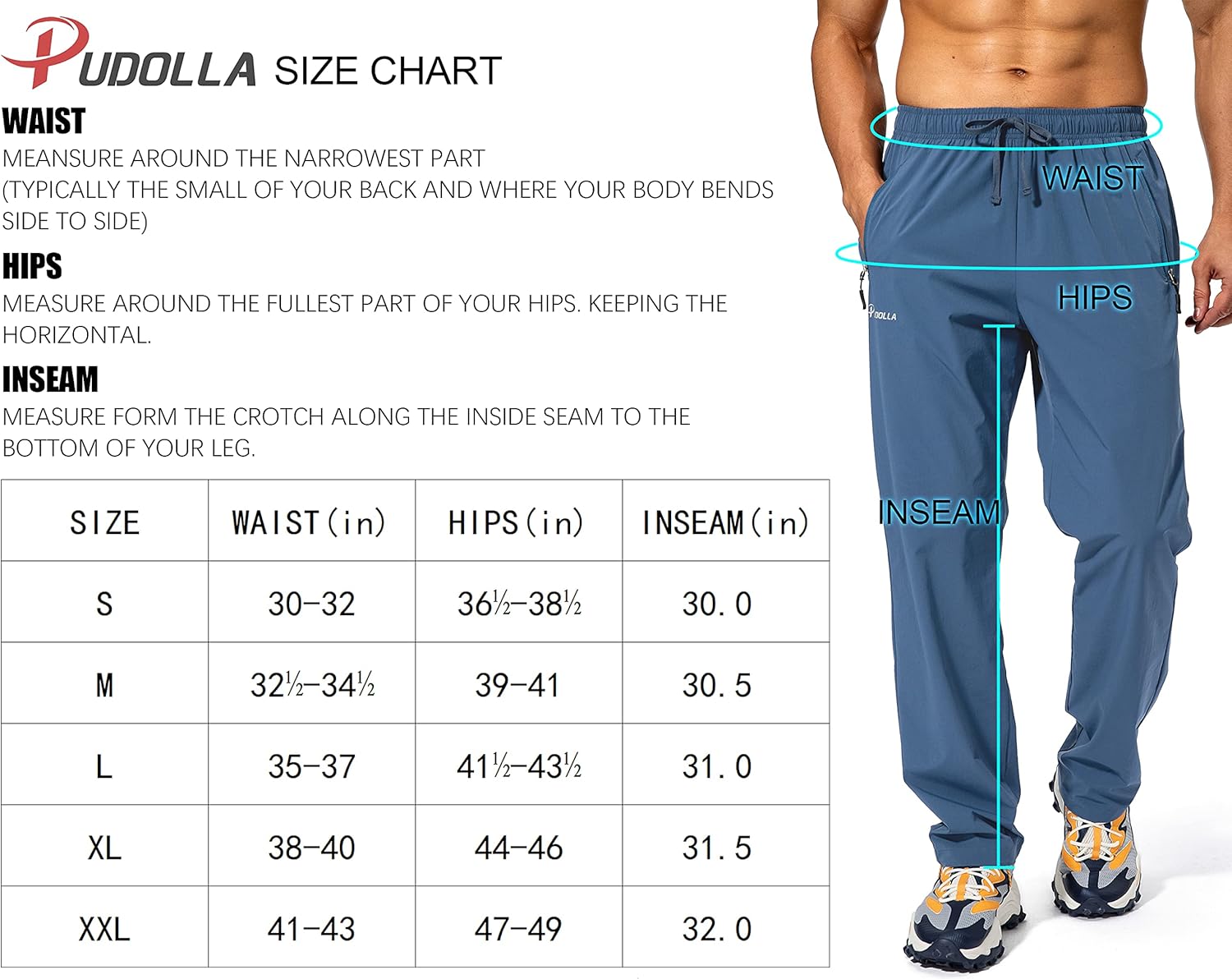 Pudolla Men's Workout Athletic Pants Elastic Waist Jogging Running Pants for Men with Zipper Pockets: Clothing
