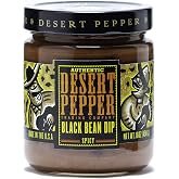 Desert Pepper Spicy Black Bean Dip with Black Beans, Jalapeno Peppers and Fresh Vegetables, Gluten-Free, Low Carb Snack 16 oz, Pack of 1