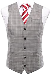 Hi-Tie Men's Suit Vest Tailored Collar Single