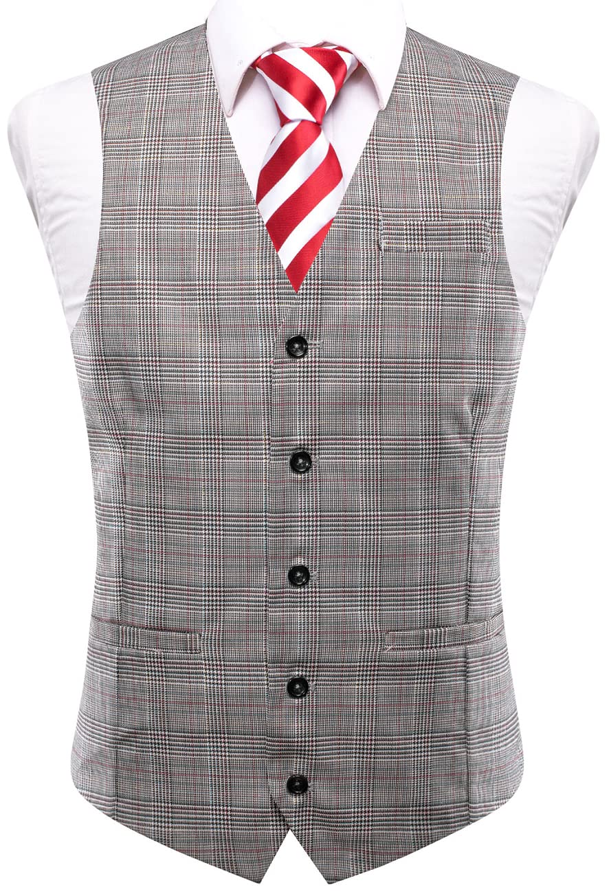Hi-Tie Men's Suit Vest Tailored Collar Single