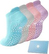 Toes Home 4 Pairs Grip Yoga Socks Women Non Slip Multicolor UK 6-8