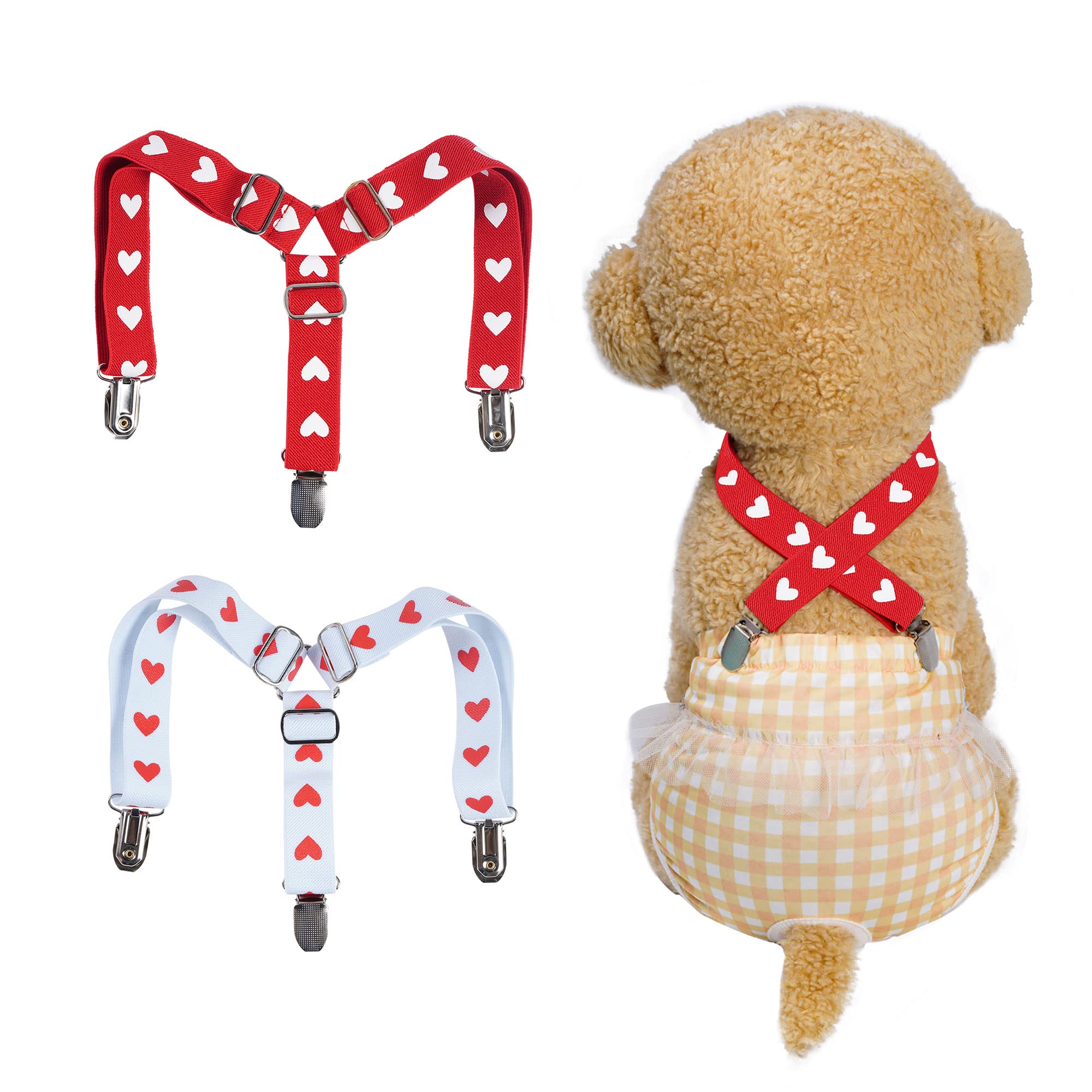 Photo 1 of 2Pcs Adjustable Dog Suspenders - Diaper Keeper for Female Dogs