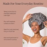 Kitsch XL Satin Bonnet for Sleeping Charcoal - Adjustable Tie Band view 6