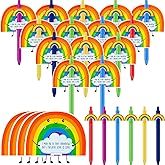 Sayglossy 36 Sets Pride Pens Rainbow Ballpoint Pen with Motivational Love Cards Lgbtq Gifts Bulk Set Pride Merch for Gay Lesbian Gifts Gay Party Supplies Favors Accessories in Bulk