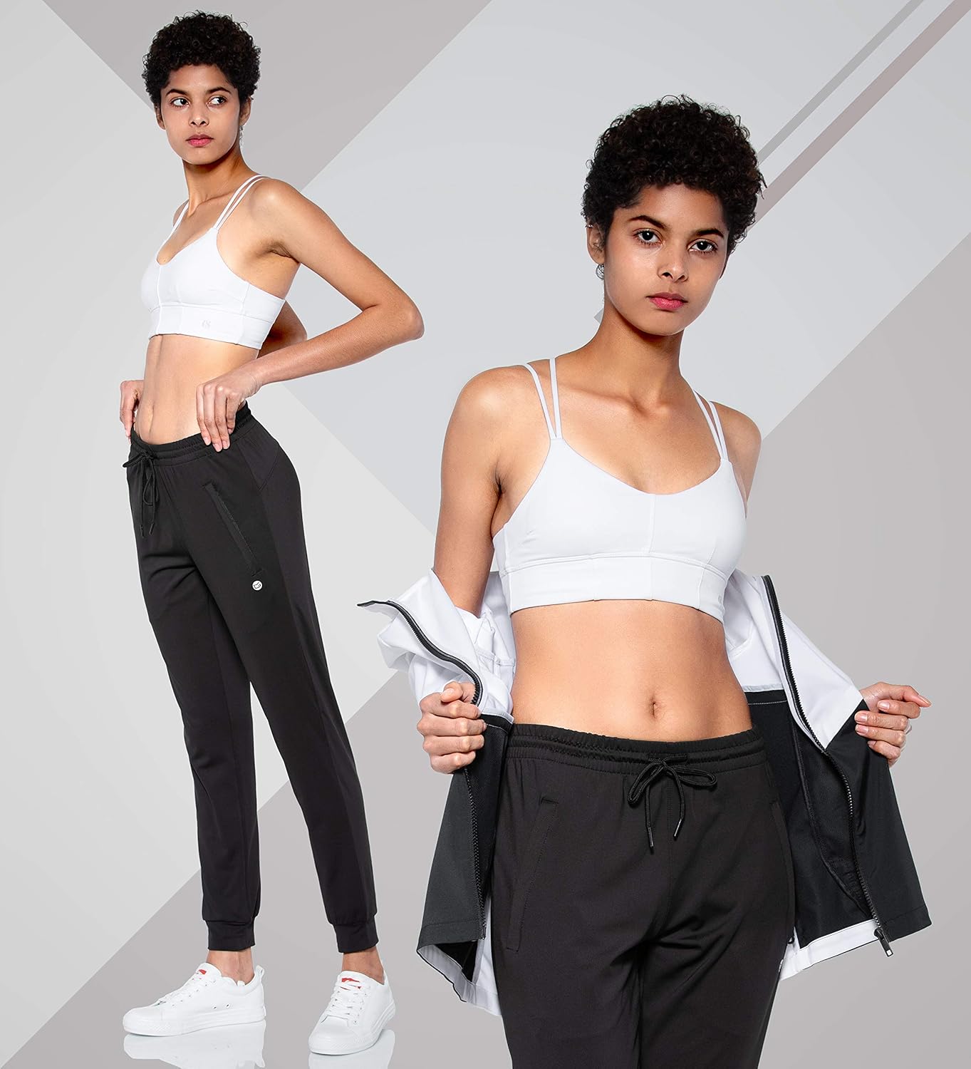 G Gradual Women's Joggers Pants with Zipper Pockets Tapered Running Sweatpants for Women Lounge, Jogging: Clothing