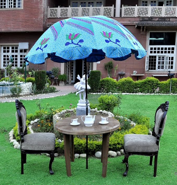 Handgemachte Blumenmuster-große Gartenschirm Sonnenschirm Sonnenschirm