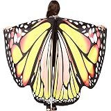 EMAGAREN Damen Schmetterlingsflügel Umhang – Farbenfrohes Kostüm Für Party, Cosplay & Tanz