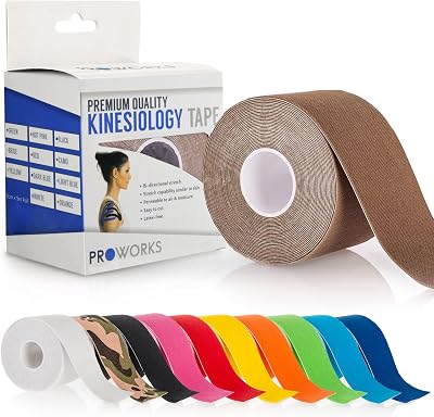 Proworks Kinesiology Tape 5m Brown Elastic Muscle Support Roll