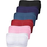 Bencailor 6 Pack Strapless Bra for Women, Padded Seamless Bandeau Bra with Support Wire Free Tube Top Non Slip Bralette