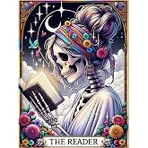 GOUOYANA Paint By Numbers Kit for Adults-Skull THE Reader Funny Canvas | Adult Paint by Number Kits on Canvas for Painting DIY Skull THE READER Painting Art by Numbers for Home Wall Art Gift12X16in