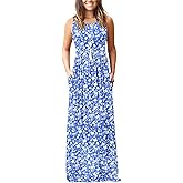 MOLERANI Women's Loose Plain Maxi Dresses Casual Long Dresses with Pockets