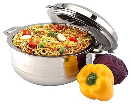 Cello Lumina Stainless Steel Casserole, 3.5 Litre, Silver