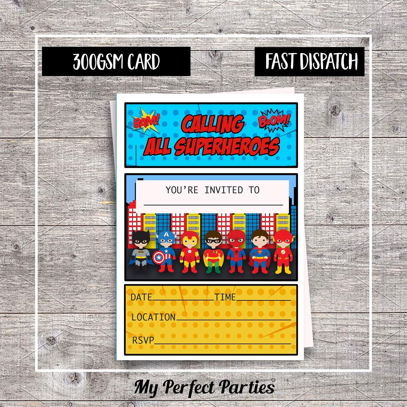 Superhero Birthday Party Invitations | Children's Birthday Party Invitations | Superhero Birthday Party | Superhero Party (30)