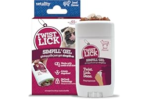 Vetality Twist and Lick SimPill Pill Hider Treat for Dogs, Beef Flavor (Up to 65 Treatments)