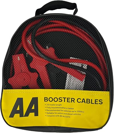 AA Insulated Booster Cables AA4550 3 m for Petrol Diesel Engines up to 3000cc