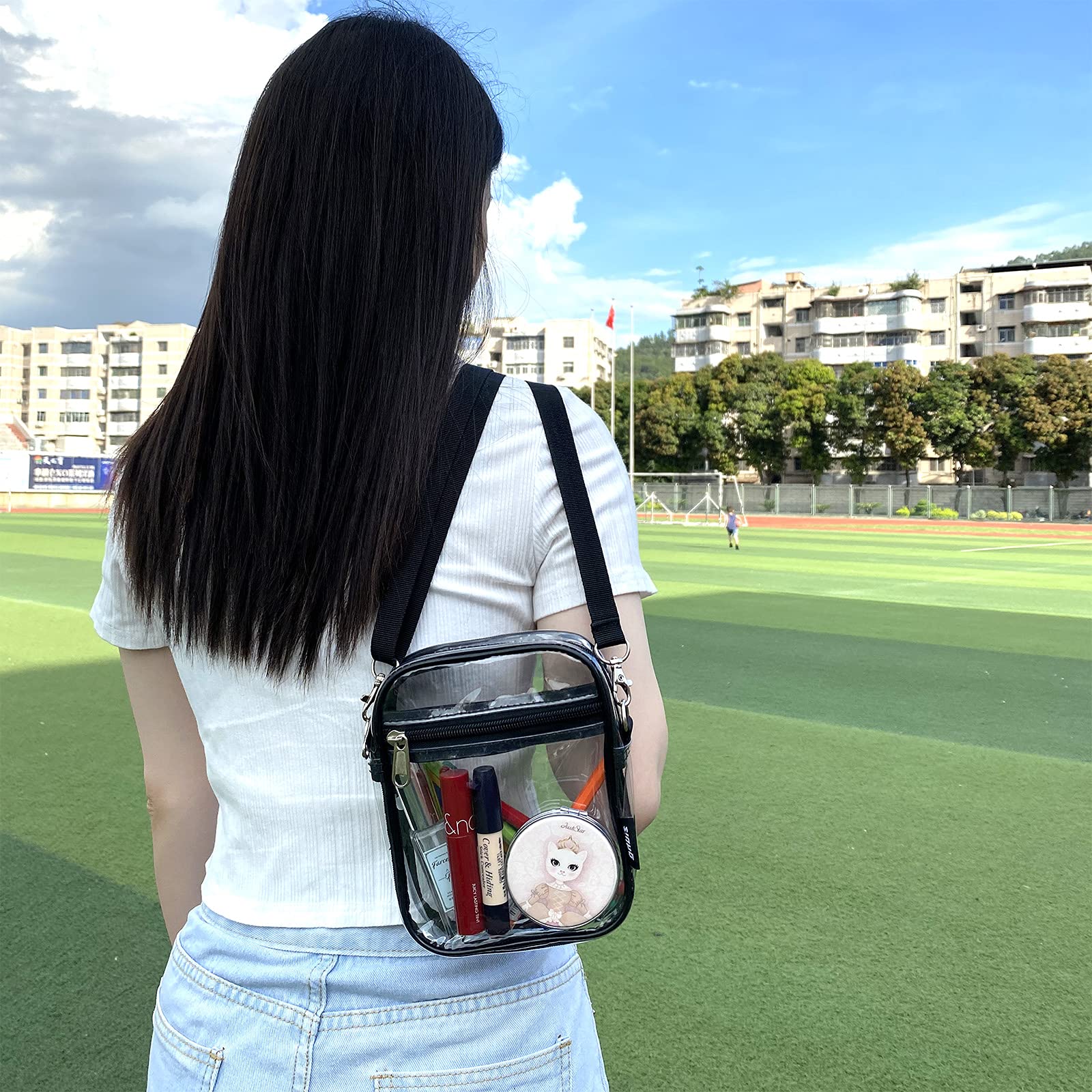 gdbis Clear Crossbody Bag, Stadium Approved Clear Purse Bag for Concerts Sports Events