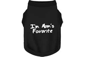 PAIAITE Cozy Sleeveless Canine Wear Dog Clothes, Soft, Lightweight, and Breathable Cotton Dog Shirt with I'm Mom's Favorite Print.Vest Tank Top Ideal for Small, Medium, and Large Breeds Black M