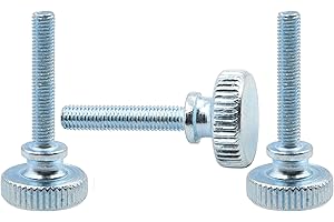 LBY 30pcs Knurled Thumb Screws, M4 x 20mm Flat Knurled Head Fully Threaded, Carbon Steel Galvanized (Double Layer Step)