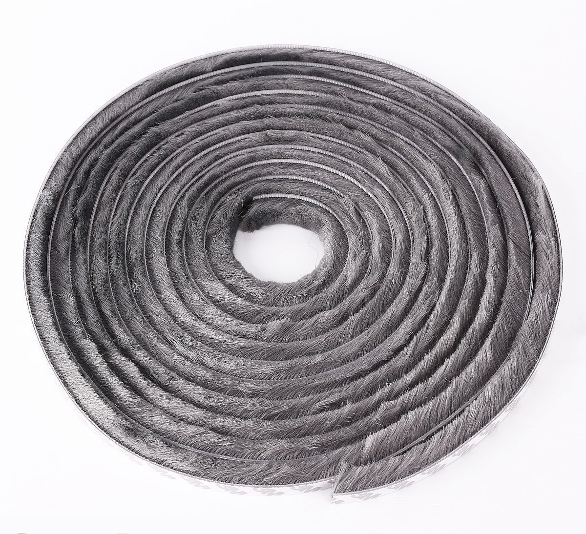 Merriway BH04955 StormSeal Door & Window Brush Pile Waterproof Dust & Draught Excluder Strip, Self Adhesive 10mm Thickness x 5 Metres (3/8 inch x 16.25ft) - Grey