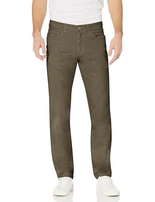 Amazon Essentials Men's Chino, Slim-Fit pants with 5-Pockets, Comfort Stretch, 35W x 34L, Olive (Previously GoodThreads)