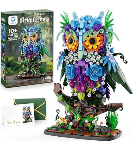 Amazon.com: JOJO&Peach Floral Owl Toy Building Sets for Girls, MOC