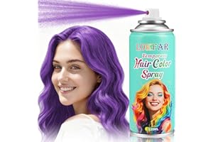 BEFIVECOK Purple Hair Spray Temporary Hair Color Spray for Women Men, Washable Temporary Dark Purple Hair Dye Paint Wax Hairspray for Halloween Cosplay Festival Party Costume Makeup, 4.06 oz