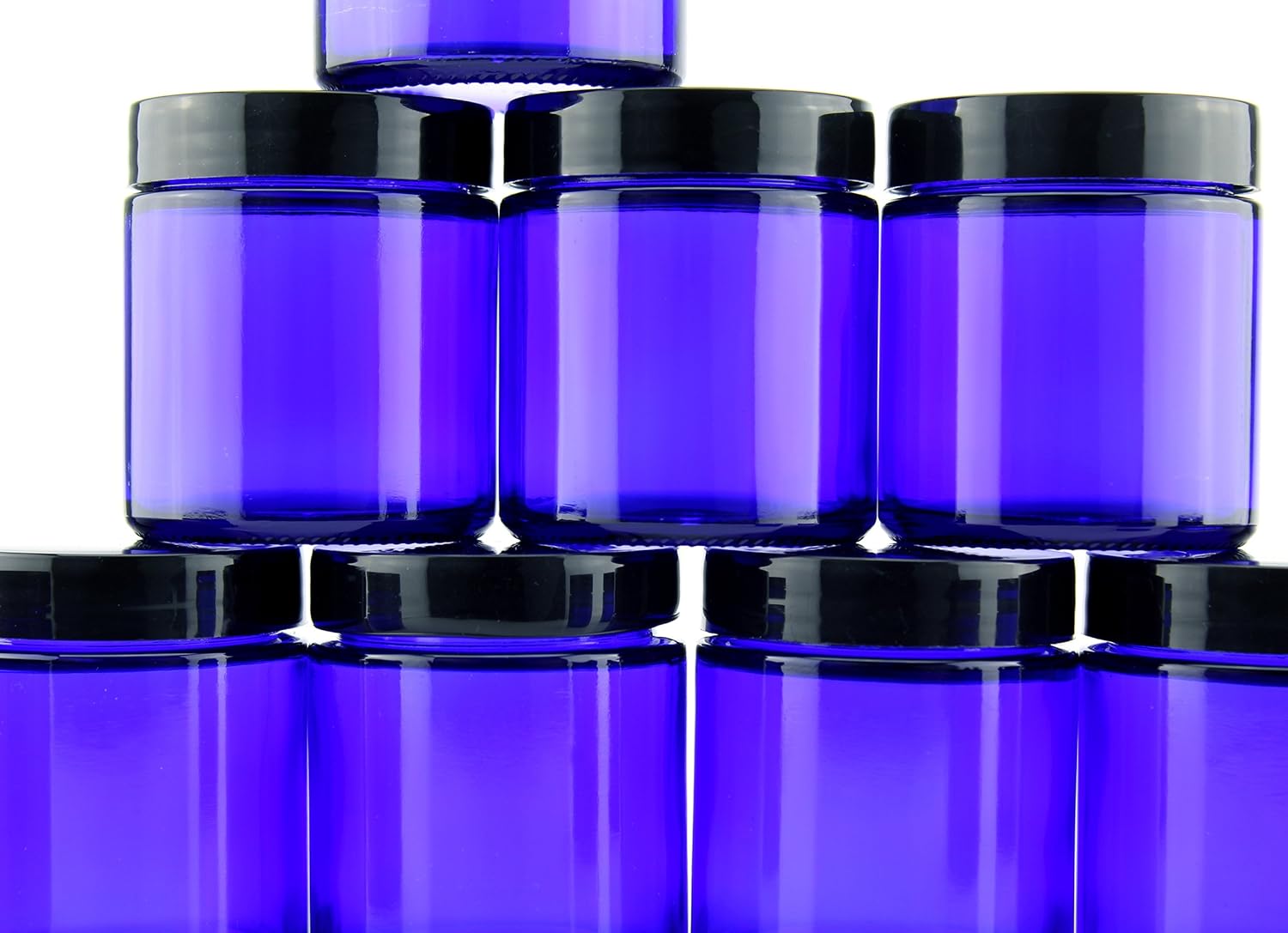 Download Amazon Com 4 Ounce Cobalt Blue Glass Straight Sided Cosmetic Jars 12 Pack 120 Ml Capacity Bpa Free Lids