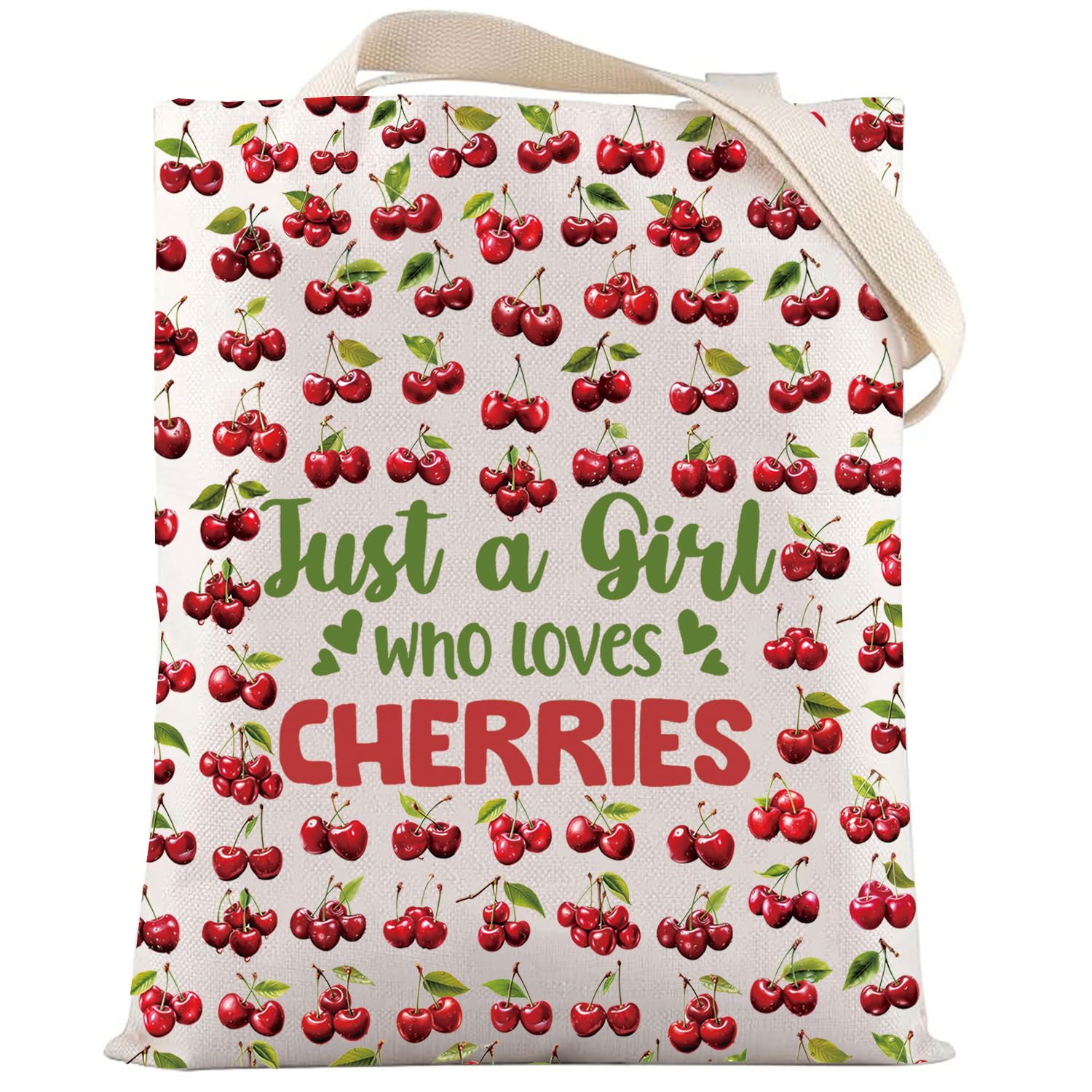 LEVLO Funny Cherry Cosmetic Bag Fruit Lover Gift Just A Girl Who Loves Cherries Makeup Zipper Pouch Bag Cherry Lover Gift For Women Girls, Loves Cherries TG, 0